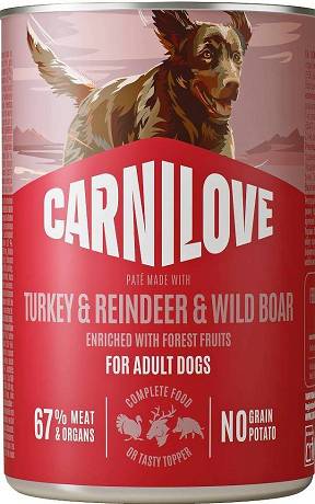Carnilove DOG Adult Turkey&Reindeer&Wild Boar Mokra Karma z indykiem, reniferem i dzikiem 400g