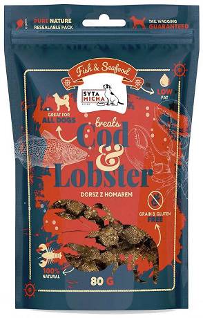 Syta Micha Fish&Seafood Przysmak z dorszem i homarem dla psa 80g