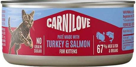 Carnilove CAT Turkey&Salmon Pate Mokra Karma z indykiem i łososiem 100g