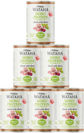 Wataha Mono Adult Lamb&Beets Mokra Karma z jagnięciną i burakiem dla psa 12x400g PAKIET