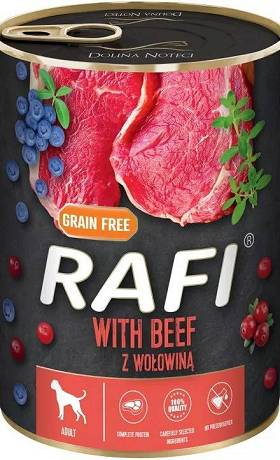Rafi Pies Beef Mokra Karma z wołowiną, borówką i żurawiną 400g