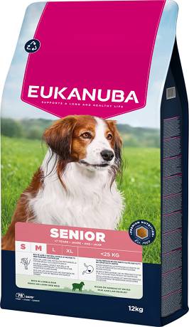 Eukanuba DOG Senior Small&Medium Lamb&Rice Karma sucha z jagnięciną op. 2x12kg DWU-PAK