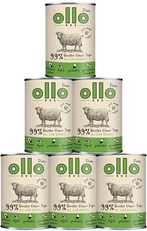 Ollo Booster Digest Green Tripe Mokra Karma ze żwaczami wołowymi dla psa 8x400g PAKIET