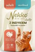 Nekko Daily Adult Sterilised Mokra Karma z indykiem dla kota 85g