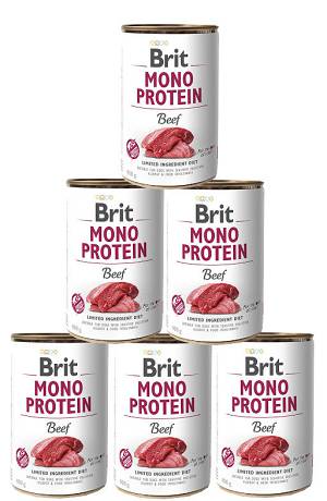 Brit Mono Protein DOG Adult Beef Karma mokra z wołowiną op. 6x400g PAKIET