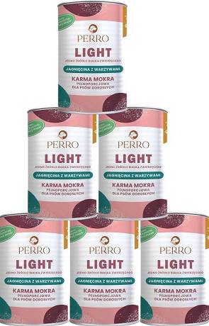 Perro Light Adult Mokra Karma z jagnięciną i warzywami dla psa 6x400g PAKIET