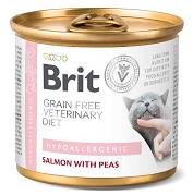 Brit Veterinary Diet CAT Hypoallergenic Salmon&Pea Karma mokra z łososiem i groszkiem op. 200g