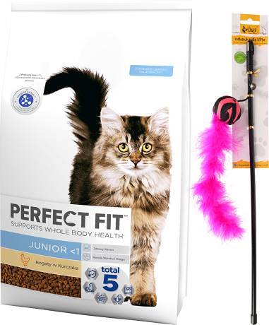 Perfect Fit CAT Junior Karma sucha z kurczakiem op. 7kg + Wędka dla kota GRATIS