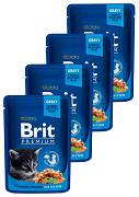 Brit Premium CAT with Chicken Chunks for Kitten Karma mokra z kurczakiem op.12x100g PAKIET