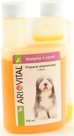 ArioVital Biotyna+Cynk Preparat w płynie dla psa i kota poj. 250ml