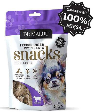 Dr Malou Freeze Dried Liofilizowane Przysmaki z wołowiną dla psa 50g