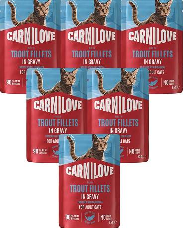 Carnilove CAT Trout Fillets in Gravy Mokra Karma z pstrągiem 12x85g PAKIET