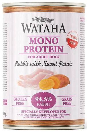 Wataha Mono Adult Rabbit&Sweet Potato Mokra Karma z królikiem i słodkimi ziemniakami dla psa 400g
