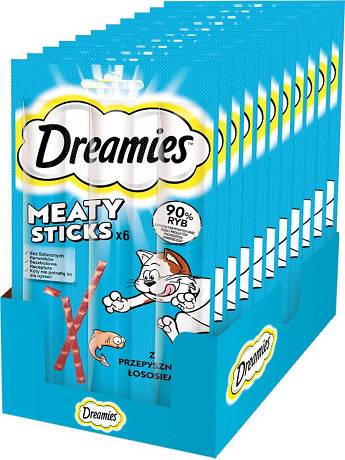 Dreamies Meaty Sticks Przysmak z wybornym łososiem dla kota op. 14x30g PAKIET