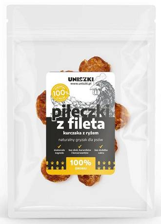 Uniszki Przysmak Piłeczki z fileta kurczaka z ryżem dla psa 300g