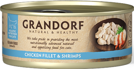 Grandorf Adult Chicken Fillet&Shrimp Mokra Karma z kurczakiem i krewetkami w sosie dla kota 70g