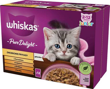 Whiskas CAT Junior Karma mokra drobiowe frykasy (galaretka) op. 12x85g