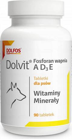 Dolvit Fosforan wapnia AD3E suplement mineralno-witaminowy dla psa op. 90 tab.