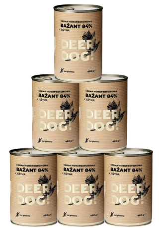 Deer Dog Adult Mokra Karma z bażantem i jeżyną dla psa 6x400g PAKIET
