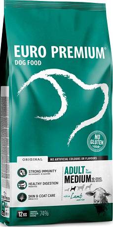 Euro Premium Adult Medium Lamb&Rice Sucha Karma z jagnięciną dla psa 12kg