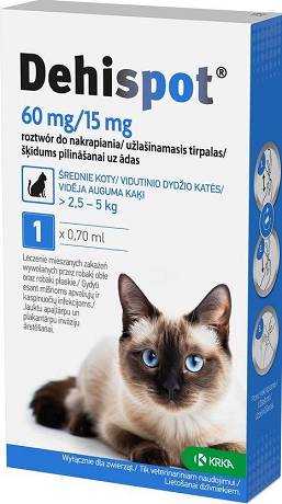 KRKA Dehispot Krople na robaki dla kota 2.5-5kg (1 pipeta 0.70ml)