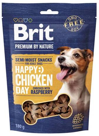 Brit Premium Happy Snacks Chicken with Raspberry Przysmak z kurczkiem dla psa op. 180g