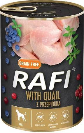 Rafi Pies with Quail Mokra Karma z przepiórką, borówką i żurawiną 400g
