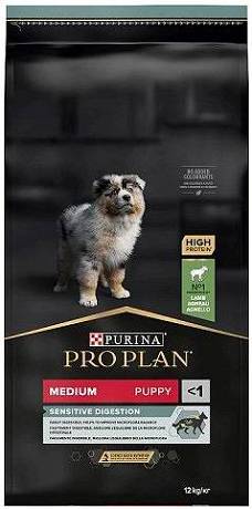 Pro Plan DOG Puppy Medium OPTIDIGEST Sensitive Digestion Lamb Karma sucha z jagnięciną op. 12kg WYPRZEDAŻ