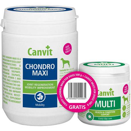 CanVit Chondro Maxi suplement diety dla psa op. 500g + Canvit Multi op. 100g GRATIS