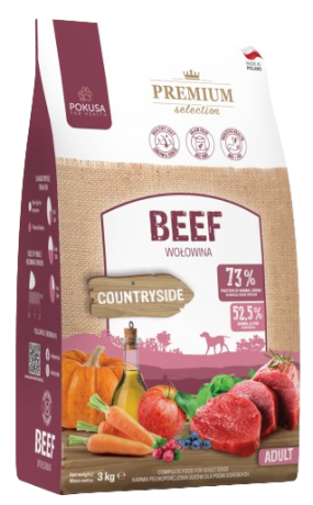 Pokusa DOG Premium Selection Countryside Beef karma sucha z wołowiną op. 3kg