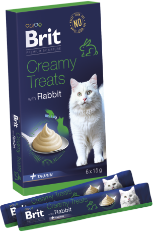 Brit Premium Creamy Treats with Rabbit Przysmak z królikiem dla kota 6x15g