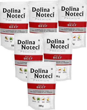 Dolina Noteci Premium DOG Adult Karma mokra z wołowiną 10x500g SASZETKA PAKIET