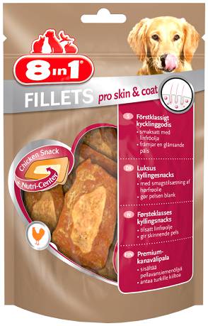 8in1 Fillets Pro Skin&Coat Przysmak z kurczakiem dla psa op. 80g