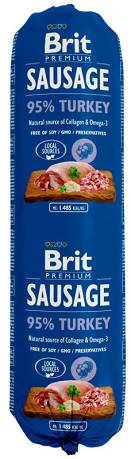 Brit Premium Sausage DOG Adult Turkey Karma mokra z indykiem op. 800g