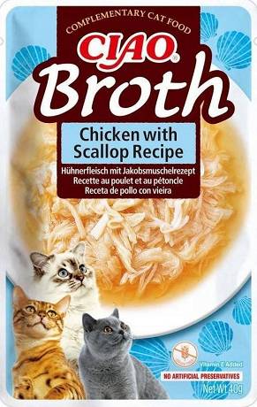 Inaba Ciao Broth Chicken with Scallop Recipe Karma mokra z kurczakiem i przegrzebkami dla kota op. 40g