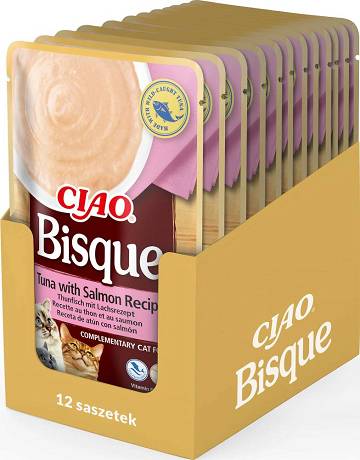 Inaba Ciao Bisque Tuna with Salmon Recipe Karma dla kota 12x40g PAKIET