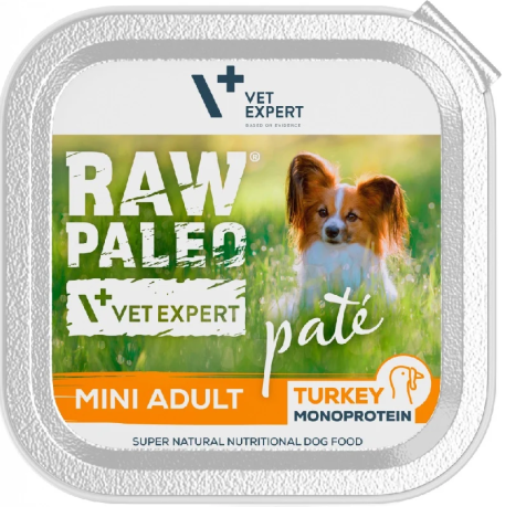 VetExpert Raw Paleo Pate Adult Mini Mokra Karma z indykiem dla psa 150g
