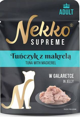 Nekko Supreme Adult Mokra Karma z tuńczykiem i makrelą dla kota 70g