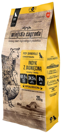 Wiejska Zagroda DOG Adult Karma sucha indyk z jagnięciną op. 20kg