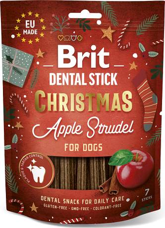 Brit Dental Stick Christmas Przysmak z jabłkiem, mielasą i cynamonem dla psa op. 250g