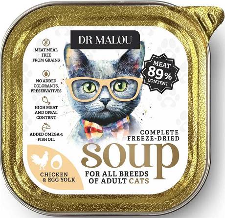 Dr Malou Freeze Dried Soup Liofilizowana Zupka z kurczakiem i żółtkiem jaja dla kota 12g