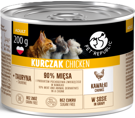 Pet Republic Adult Mokra Karma z kurczakiem w sosie dla kota 200g