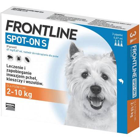 Frontline Spot On Krople dla psa od 2-10kg rozm. S 