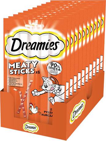 Dreamies Meaty Sticks Przysmak z pysznym kurczakiem dla kota op. 14x30g PAKIET