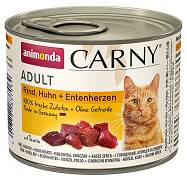 Animonda Carny CAT Adult Karma mokra z wołowiną, kurczakiem i kaczymi sercami op. 200g WYPRZEDAŻ