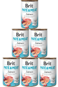 Brit Pate&Meat DOG Adult Salmon Karma mokra z łososiem op. 6x400g PAKIET