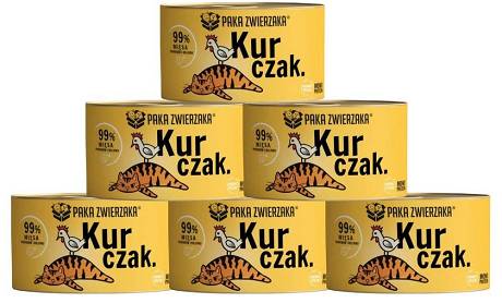 Paka Zwierzaka Mono Protein Mokra Karma z kurczakiem dla kota 6x200g PAKIET