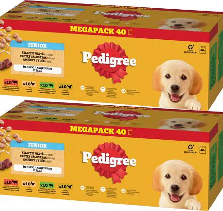 Pedigree DOG JUNIOR Wybór Smaków Karma mokra (galaretka) mix smaków dla psa op. 2x(40x100g) PAKIET