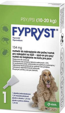 KRKA Fypryst Spot On krople na pchły i kleszcze dla psa 10-20kg (1 pipeta 1.34ml)