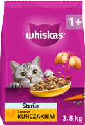 Whiskas CAT Adult Sterile Karma sucha z kurczakiem op. 3.8kg